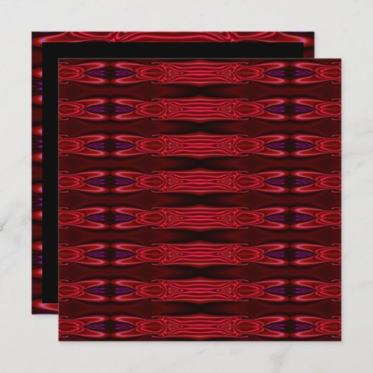 Uitnodiging Rood Paarse Abstracte Faux Silk op Zwa (Voorkant / Achterkant)