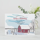 Uitnodiging Rood Schuur (Staand voorkant)