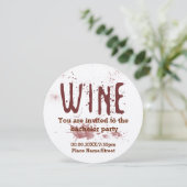 Uitnodiging Rood-wijn vrijgezellenfeest (Staand voorkant)