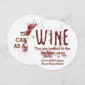 Uitnodiging Rood-wijn vrijgezellenfeest (Voorkant / Achterkant)