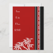 Uitnodiging Rood Zwart Wit Aziatische Bamboe (Achterkant)