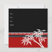 Uitnodiging Rood Zwart Wit Aziatische Bamboe TEST (Achterkant)