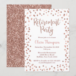 Uitnodiging Roos Gold Confetti
