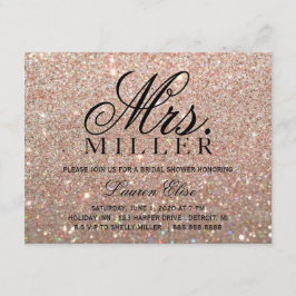 Uitnodiging - Roos Gold Glit Fab Mevrouw Vrijgezel