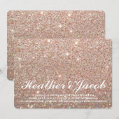 Uitnodiging - Roos Gold Glit Fab Wedding (Voorkant / Achterkant)