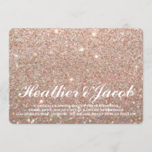 Uitnodiging - Roos Gold Glit Fab Wedding