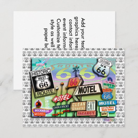 Uitnodiging - Route 66 The Moeder Road 18SQ (Voorkant / Achterkant)