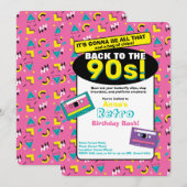 Uitnodiging Roze 90's (Voorkant / Achterkant)