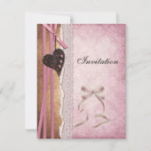 Uitnodiging Roze Antiek Papier (Voorkant)