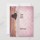 Uitnodiging Roze Antiek Papier (Achterkant)