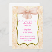 Uitnodiging roze bus Engagement Party (Voorkant / Achterkant)