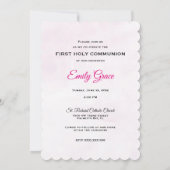 Uitnodiging Roze Eerste Heilige Communie Kruis Str (Achterkant)