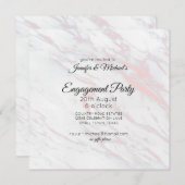 Uitnodiging roze en grijze marmer van Engagement P (Voorkant / Achterkant)