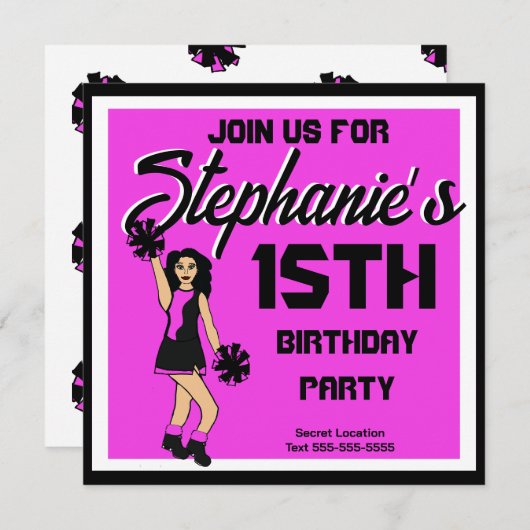 Uitnodiging Roze Gejuich #2 (Voorkant / Achterkant)