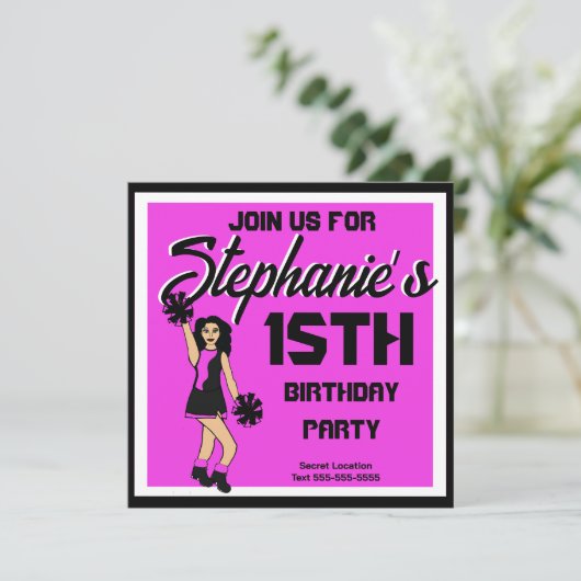 Uitnodiging Roze Gejuich #2 (Staand voorkant)