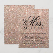 Uitnodiging - Roze Gouden Glitter Fab toekomstige  (Voorkant / Achterkant)