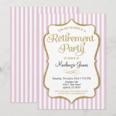 Uitnodiging roze goudlegante dame (Voorkant / Achterkant)