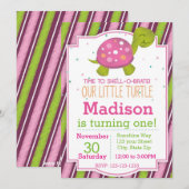 Uitnodiging (roze) om de volgende dag te vieren: (Voorkant / Achterkant)