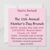 Uitnodiging - Roze Zinnia (Achterkant)