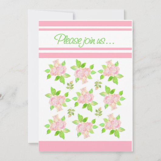 Uitnodiging  roze zomerpartij (Voorkant)