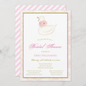 Uitnodiging Roze Zwaan, Bruidsfeest, Baby Shower (Voorkant / Achterkant)