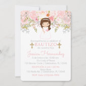 Uitnodiging Rozen voor Doop van Meisje Uitnodiging (Voorkant)