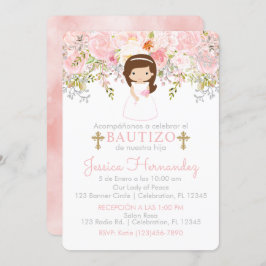 Uitnodiging Rozen voor Doop van Meisje Uitnodiging