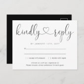 Uitnodiging RSVP Briefkaart - Verbindend hart (Voorkant / Achterkant)