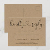 Uitnodiging RSVP-Briefkaart - Verbindend hart Briefkaart (Voorkant / Achterkant)