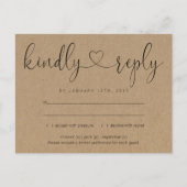 Uitnodiging RSVP-Briefkaart - Verbindend hart Briefkaart (Voorkant)