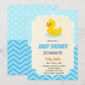 Uitnodiging rubber eend jongen douche (Voorkant / Achterkant)