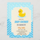 Uitnodiging rubber eend jongens douchefeest (Voorkant / Achterkant)