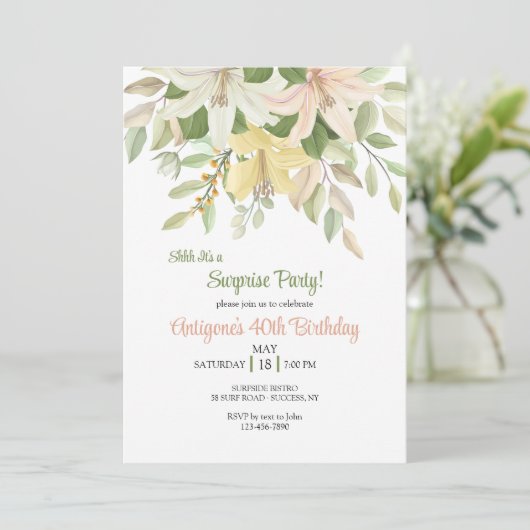 Uitnodiging Rubrumlelies (Staand voorkant)