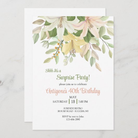 Uitnodiging Rubrumlelies (Voorkant / Achterkant)