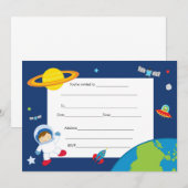 Uitnodiging ruimtevaart invullen (Voorkant / Achterkant)