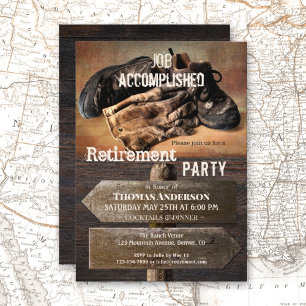 Uitnodiging Rustic Boots Retirement Party