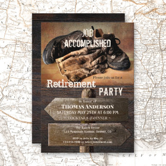 Uitnodiging Rustic Boots Retirement Party