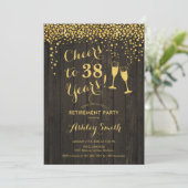 Uitnodiging Rustic Cheers Retirement Party (Staand voorkant)