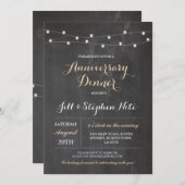 Uitnodiging Rustic Wedding Jubileum Lights (Voorkant / Achterkant)