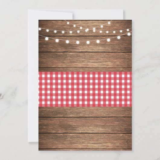 Uitnodiging Rustic Wedding Jubileum Red Party (Achterkant)