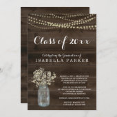 Uitnodiging Rustic Woman's Graduation Party (Voorkant / Achterkant)