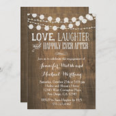 Uitnodiging Rustic Wood Engagement Party (Voorkant / Achterkant)
