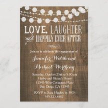 Uitnodiging Rustic Wood Engagement Party