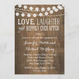 Uitnodiging Rustic Wood Engagement Party