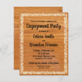 Uitnodiging Rustic Wood Engagement Party (Voorkant / Achterkant)