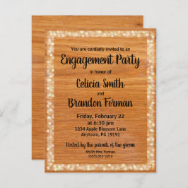 Uitnodiging Rustic Wood Engagement Party