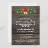 Uitnodiging Rustic Wood Holiday Housewarming Party (Voorkant)