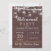 Uitnodiging Rustic Wood Retirement Party (Voorkant)