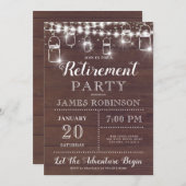 Uitnodiging Rustic Wood Retirement Party (Voorkant / Achterkant)