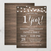 Uitnodiging Rustic Wood voor Jubileum (Voorkant / Achterkant)